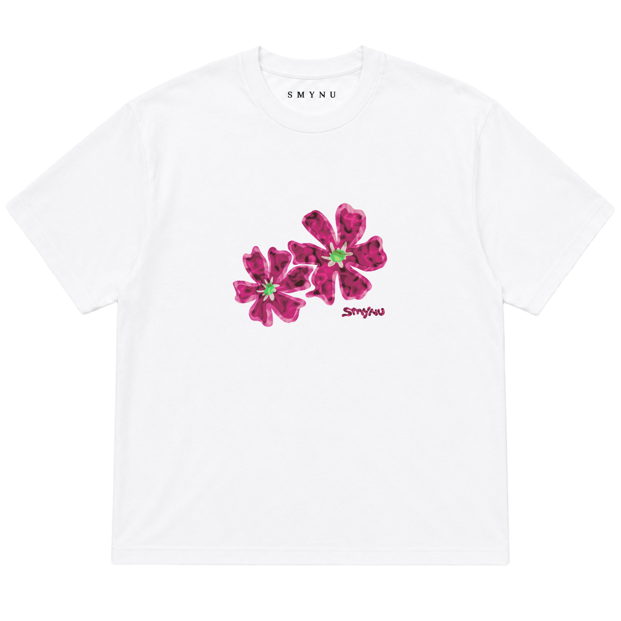Magenta Bloom – Shirt • Weiß