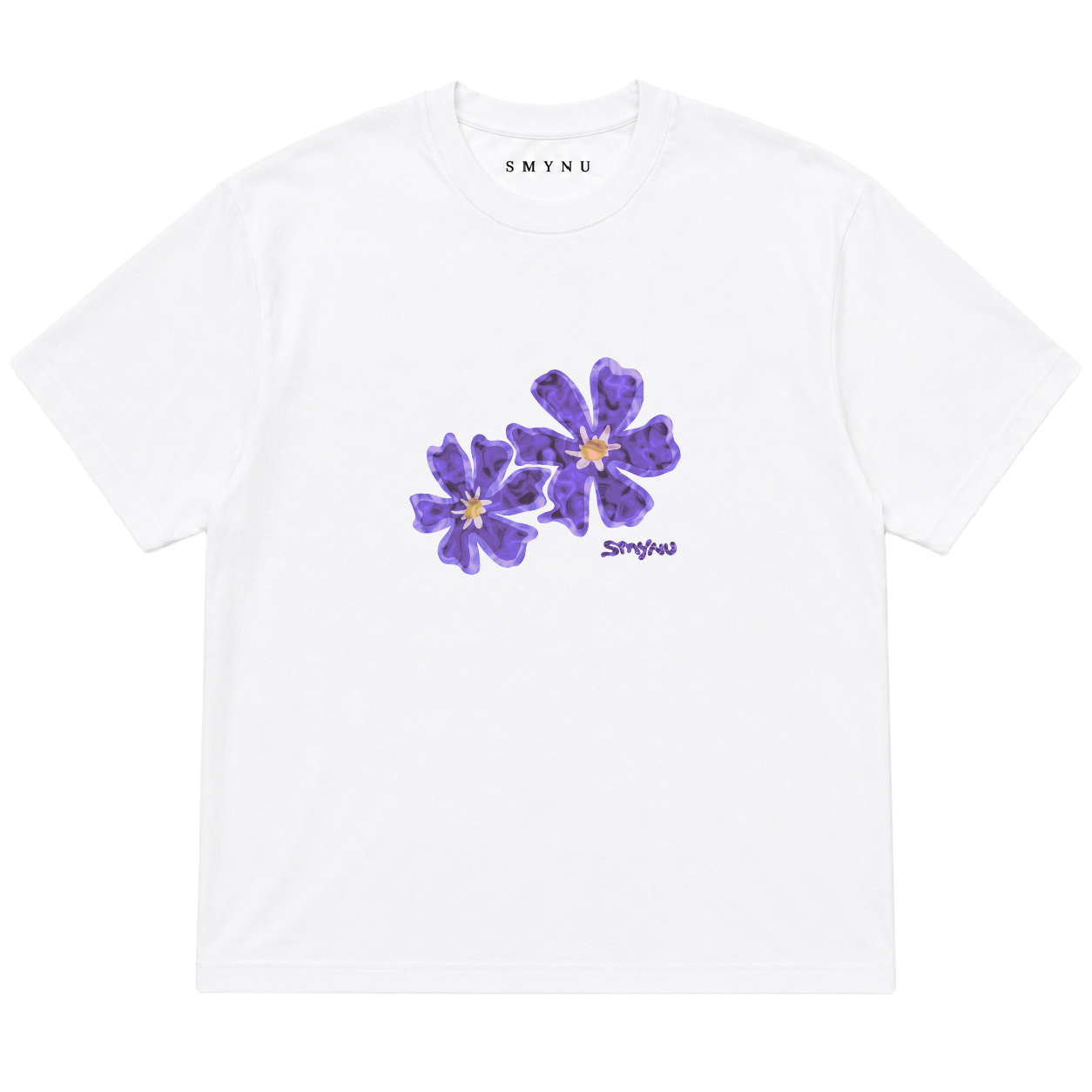 Violett Bloom – Shirt • Weiß